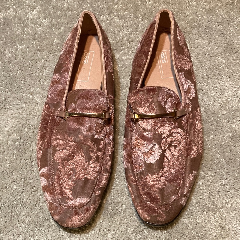 ASOS  Pink Tapestry Loafers Size 8
